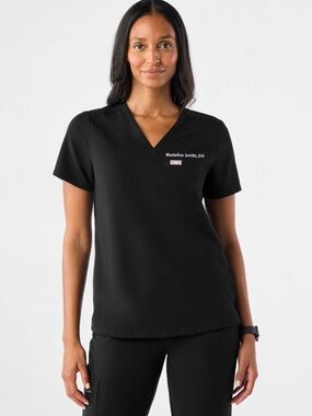 Figs Women's XL Catarina Black V-Neck One Pocket Scrub Top